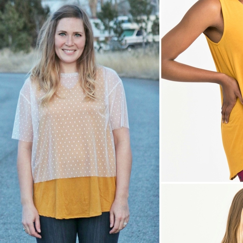 Agnes and Dora Mesh Tee Stone Mini Dot XL 16-18